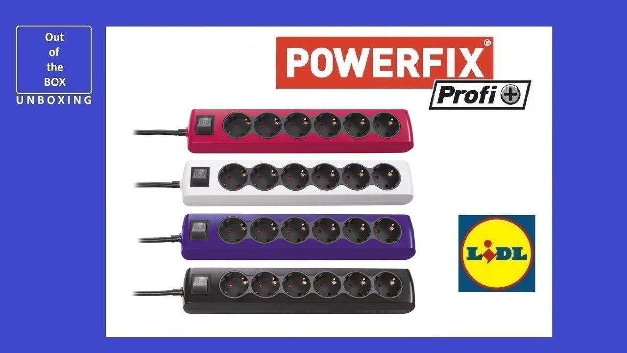 UNBOXING Powerfix Profi + 6 Socket Extension Lead (Lidl 1.4m 3500 watts) YouTube