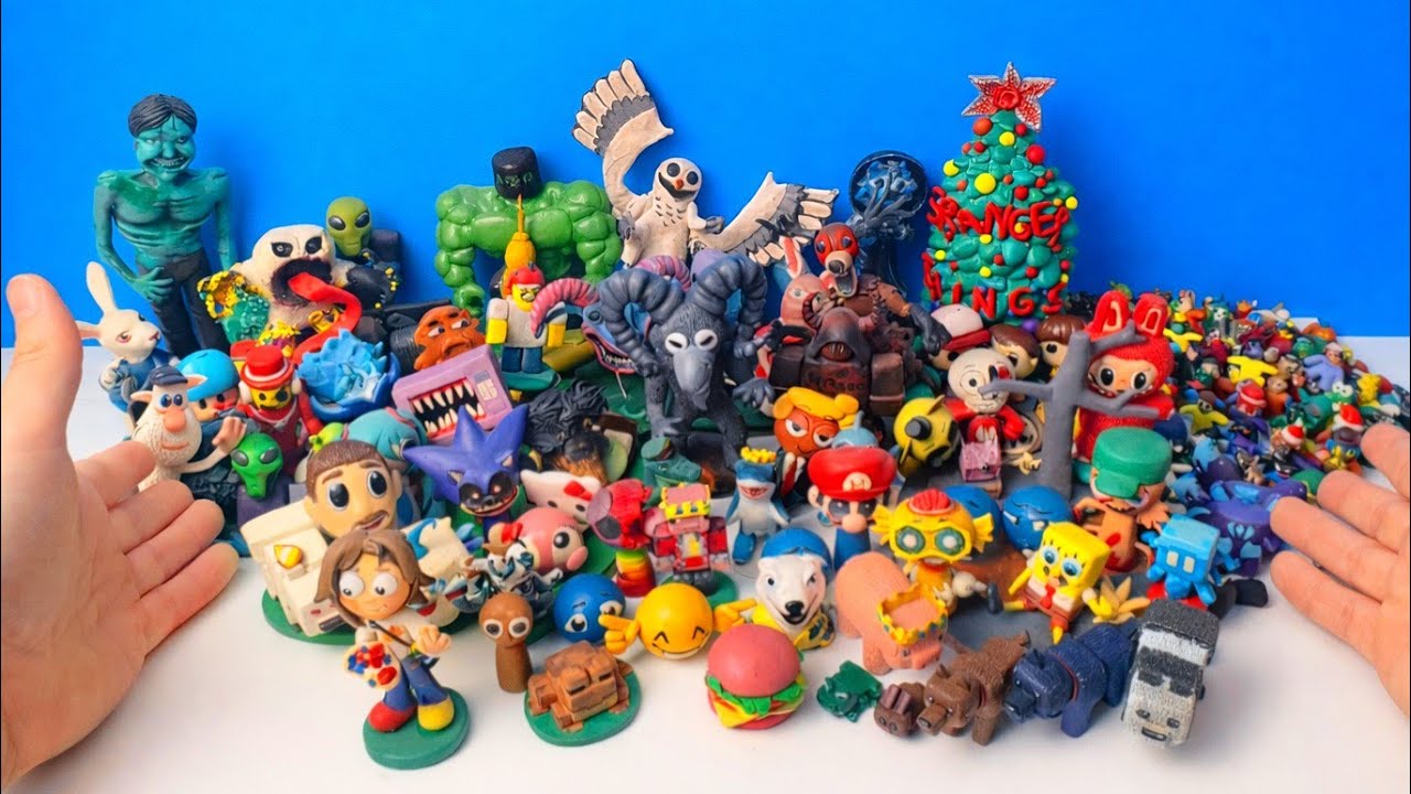 ОБЗОР ФИГУРОК За 2025 год! ВСЕ Мои фигурки из пластилина!!! #лепка #обзор #фигурки #пластилин 