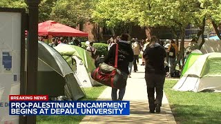 DePaul University pro-Palestinian encampment spurs counter-protesters