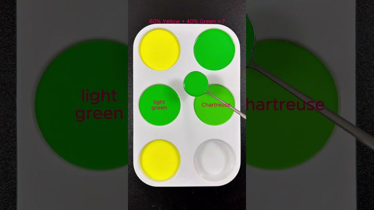 Create 4 Colors From 2 Yellow Green Mix Asmr