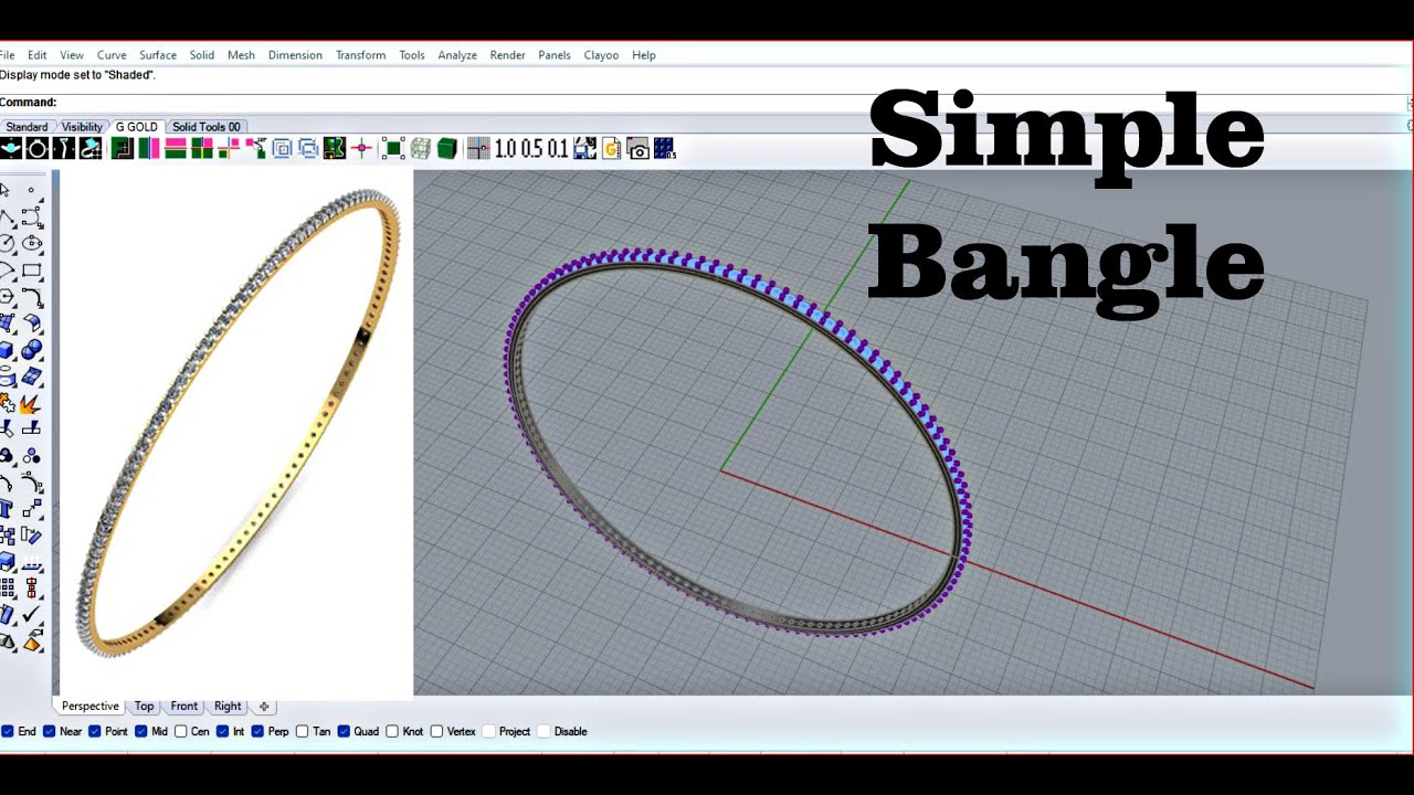 Rhino 5 tutorial ,#Bangle || CAD|| #rhinoceros #3D #Rhino_5_Software ...