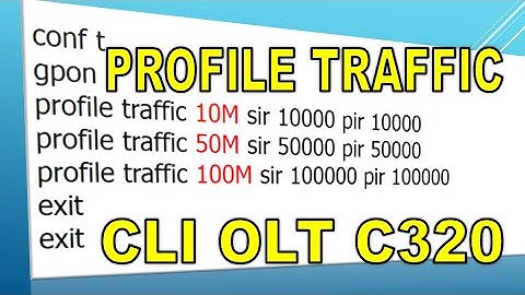 CONFIG TRAFFIC PROFILE. CLI V2.1 OLT ZTE C320