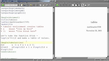 LaTeX Tutorial 09 tables