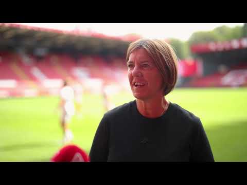 Karen Hills reacts to a 3-1 win over Wolves