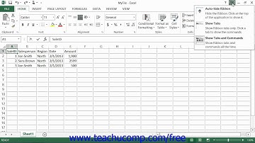 Excel 2013 Tutorial Switching to Full Screen View Microsoft Training Lesson 2.14