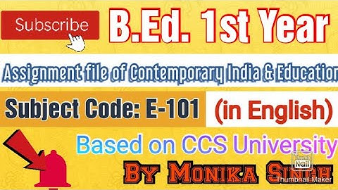 Assignment file of contemporary India and Education (in English)
