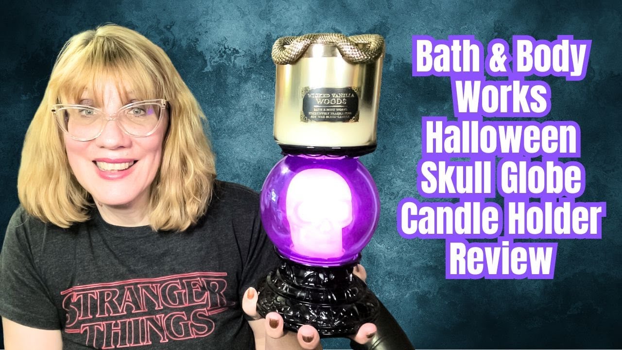 Bath & Body Works Halloween Skull Globe Candle Holder Review - YouTube