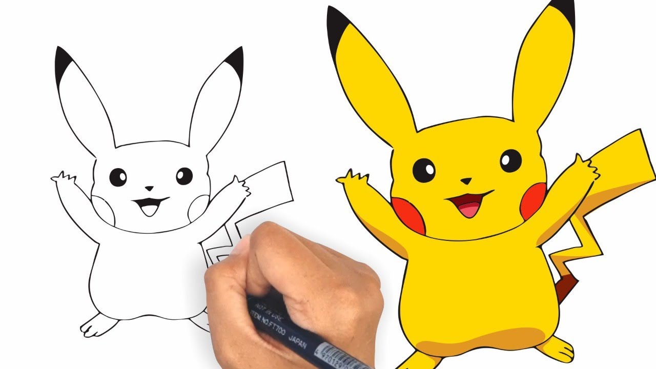 gambar pikachu yang mudah