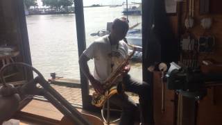 Branford Marsalis testing the new Amsterdam Winds tenor saxophone prototype in our workshop