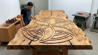 Amazed by the Ultimate Hand-Carved Art Table From a Young Craftsman