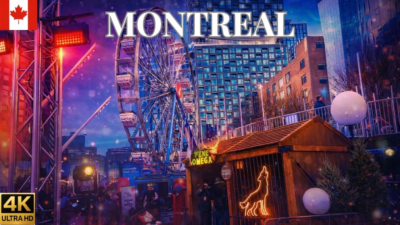 Прогулка по фестивалю огней Монреаля 2026 | Зимний фестиваль Place des Arts 4K 🇨🇦