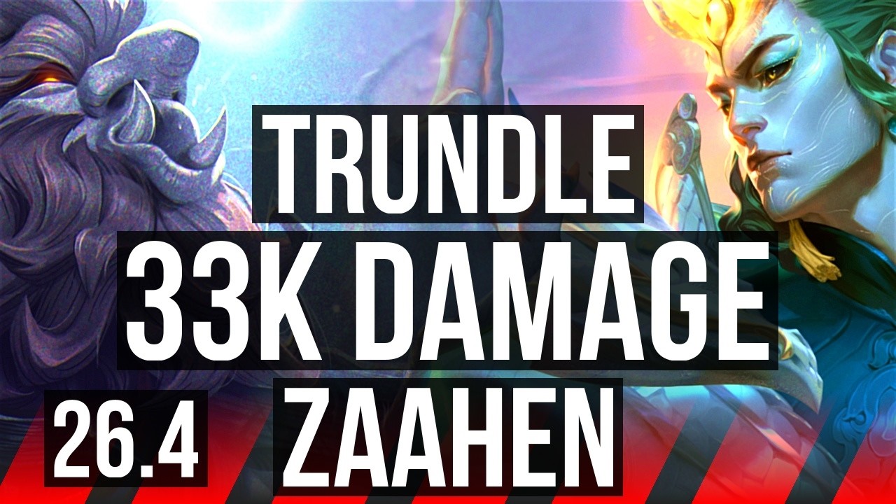 Watch Trundle beat Zaahen in Master elo! 
Highlights: 33K damage to champions. 
Learn what runes to use, what items to build, understand how to lane, teamfight, and outplay your opponents as #Trundle. 
/// #LeagueOfLegends high elo replay 
 
Thank you for watching! 
Did you learn something new? Share it in the comments! 
If you liked this video, please leave a thumbs up, if you disliked it, be sure to give me feedback in the comments. I appreciate your support! 
 
~~~| DOMISUMREPLAY |~~~ 
High elo replays for every role and champion. Improve your gameplay. Many uploads per day. 
 
~~~| WATCH MORE |~~~ 
Main channel: https://www.youtube.com/channel/UChkYqBSmrYsPjOTK2N4pdWg?sub_confirmation=1 
Trundle channel: https://www.youtube.com/channel/UC2kS6hirak2xno2XEu12sFg?sub_confirmation=1 
 
More replays of: 
- Trundle vs Zaahen: https://www.youtube.com/playlist?list=PLBXhJfSMXNfxlzARyAMab7loSYpOdFnvb 
- Trundle TOP: https://www.youtube.com/playlist?list=PLBXhJfSMXNfwklH7xeREZBc8VF31GdmPB 
 
~~~| MATCH INFO |~~~ 
GAME TYPE: Ranked Solo/Duo 5v5 
REGION: EUW 
AVERAGE RANK: Master 
SEASON: Season 2026 
PATCH: 26.4 
 
~~~| SPECTATED PLAYER |~~~ 
CHAMPION: Trundle 
SKIN: Fright Night Trundle 
RANK: Diamond II 
RIOT ID: 振兴中华 # 9999 
OP.GG: https://op.gg/summoners/euw/%E6%8C%AF%E5%85%B4%E4%B8%AD%E5%8D%8E-9999 
RUNES: PRECISION - Lethal Tempo, Triumph, Legend: Alacrity, Last Stand; RESOLVE - Bone Plating, Demolish (Attack Speed + Adaptive Force + Health Scaling) 
 
~~~| OPPONENT |~~~ 
CHAMPION: Zaahen 
RANK: Master 
RUNES: PRECISION - Conqueror, Triumph, Legend: Haste, Coup De Grace; RESOLVE - Bone Plating, Revitalize (Attack Speed + Adaptive Force + Health) 
 
I am not one of the summoners playing in the matches uploaded to this channel, so I am unfortunately unable to answer questions about decisions made by the summoners in the game. 
 
played at 2026-02-22 10|02|22 (CET); rec on wd-luchs at 2026-02-22 22|55|35 (CET); mtdt at 2026-02-22 23|38|48 (CET); EUW-7745955463-TOP-BLUE