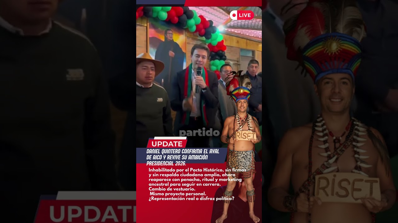 Daniel Quintero confirma el aval de AICO y revive su ambición presidencial 2026.