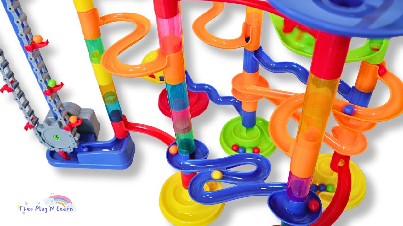 Colorful Marble Run Race with Elevator Maze | Best Toy Learning for Kids