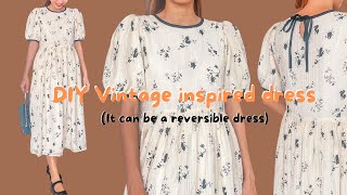 Making a Vintage inspired dress (with lining) | Step by step sewing tutorial with pattern making