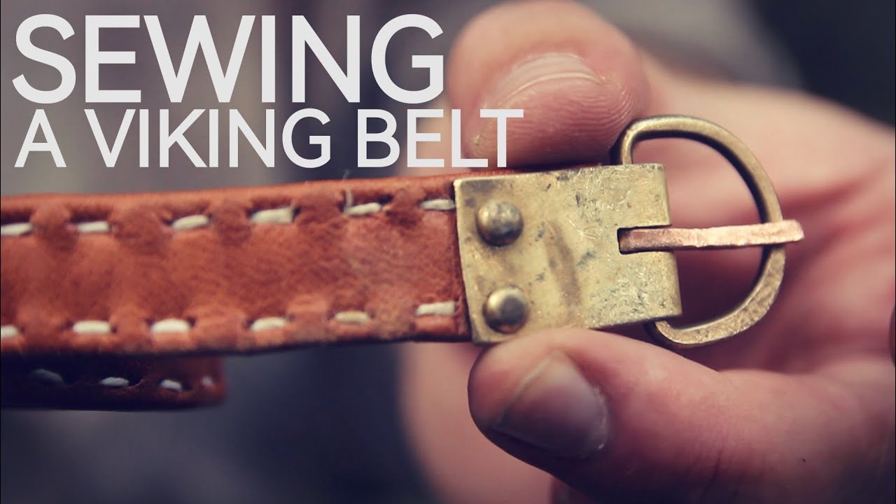 VIKING BELT FOLDED and SEWN - Bushcraft Leatherwork - Viking Crafts (Ep. 13)