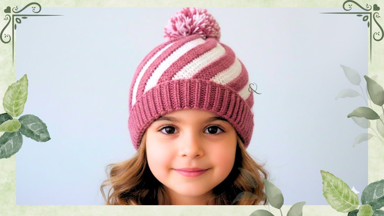 How to knit a #Spiral #swirled Cap/ بافت کلاه بستنی قیفی _ مارپیچ