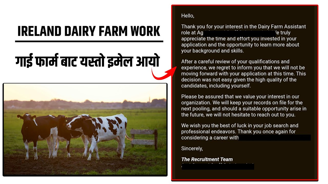 Ireland Dairy Farm Work for Nepali. Ireland बाट यस्तो इमेल आयो |😱 