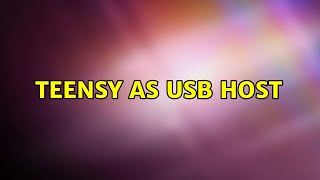 Teensy as USB host