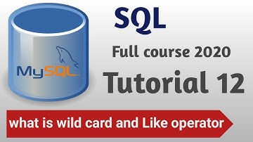 MySQL tutorial 12 in hindi | what is a like operator in mysql |what is a wild card in mysql database
