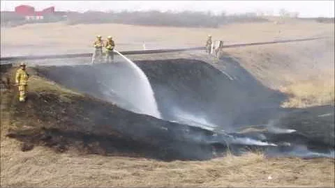 Firefighters Battling Grass Fire Regina, Saskatche...