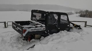 Tracked UTV Stuck In The Snow! #offroadrecovery #powder #winch #stuck #utv #polaris  @RHINOUSA