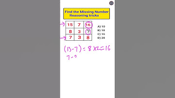 Find Missing Number Reasoning Trick |  Number Series #shorts