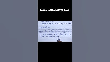 Application for Block  ATM Card #english #application #blockatm