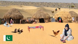 ชีวิตประจำหมู่บ้านทะเลทรายในปากีสถาน | วิถีชีวิตเร่ร่อน | ชีวิตหมู่บ้านแบบดั้งเดิมของปากีสถาน