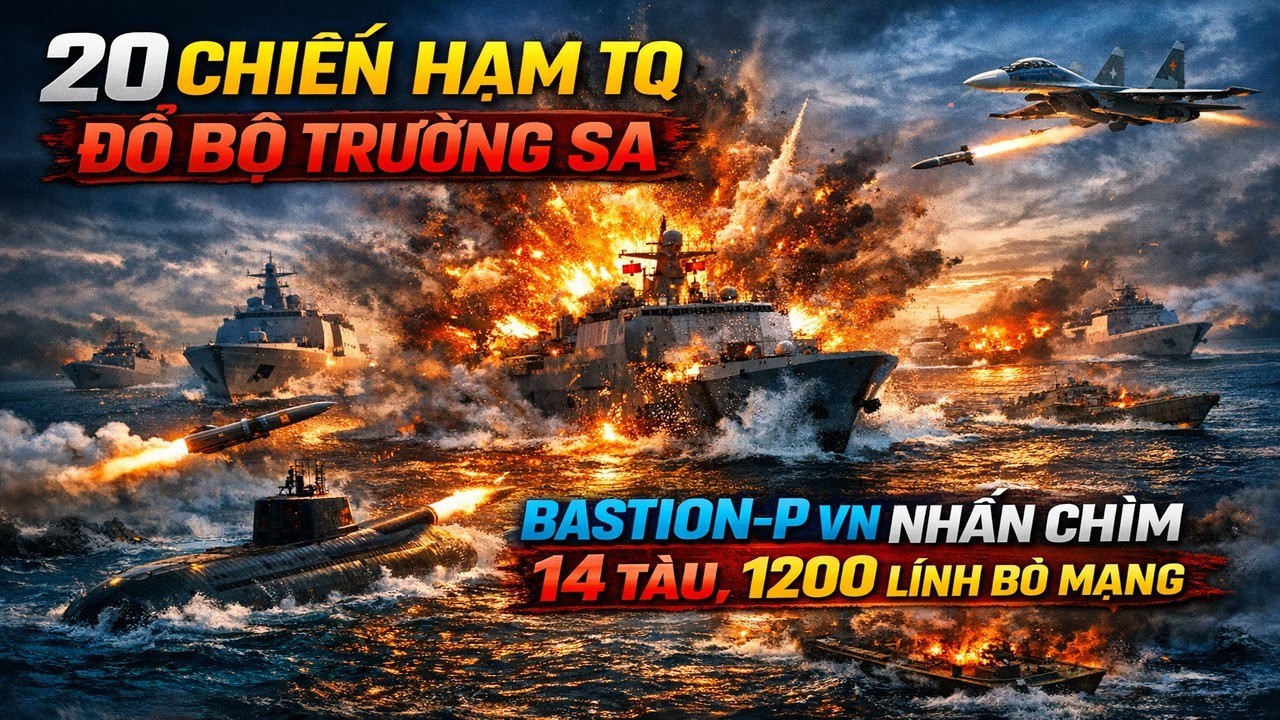 20 Chiến Hạm TQ Đổ Bộ TRƯỜNG SA - BASTION-P VN Nhấn Chìm 14 Tàu, 1200 Lính Bỏ Mạng