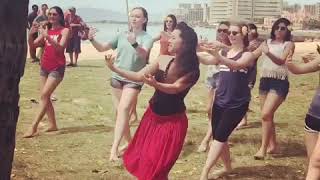 Hula lesson near the beach!