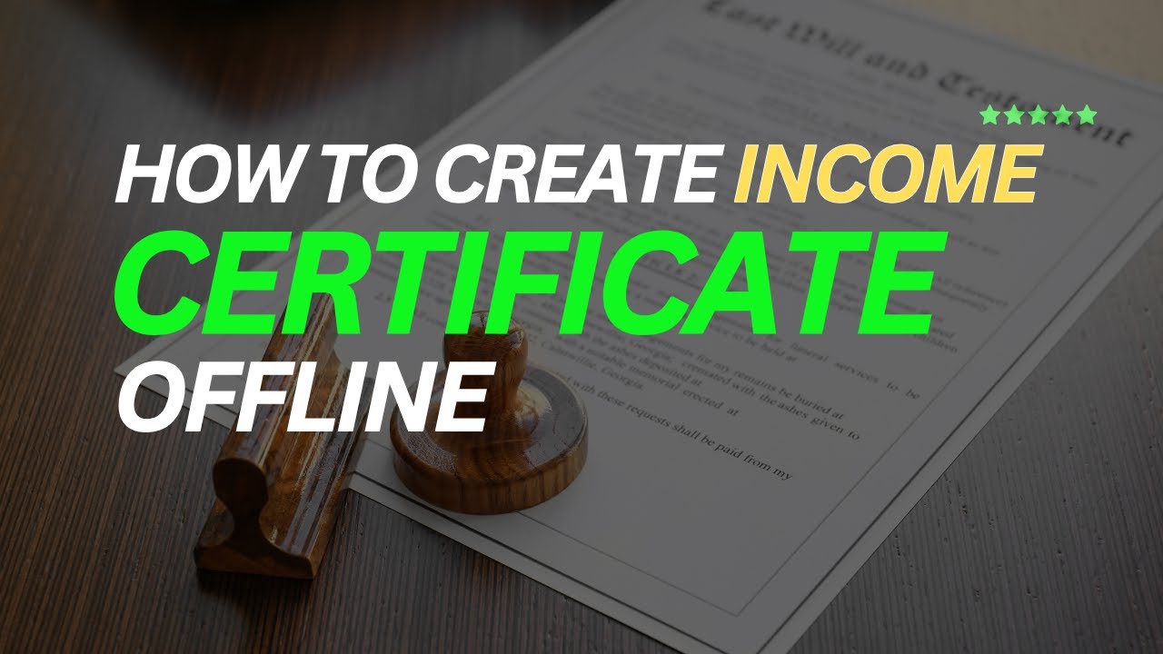 How to create income certificate offline | MHT-CET | Exam | TFWS Seat | Only for Mumbai.