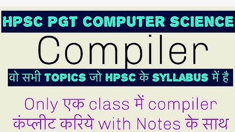 Compiler Design for HPSC PGT COMPUTER SCIENCE |Lexical Analyses Rccognition ol tokens #HPSC #PGTCS