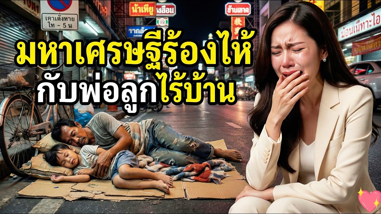 แค่เห็นพ่อลูกนอนบนทางเท้า เศรษฐีถึงกับกลั้นน้ำตาไม่อยู่ | กฎแห่งกรรม