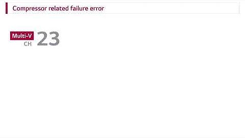 LG multi-V CH23 Alarm code