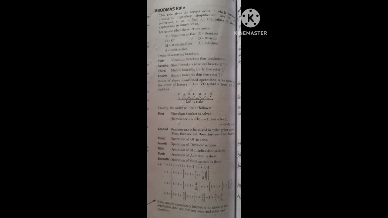 VBODMAS Rule||BODMAS Rule. 