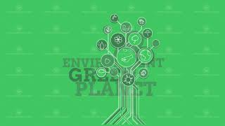 Ecological Icons Tree. Environment, Green Planet. 4K With Alpha Channel
