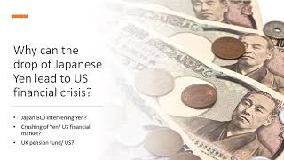 Understanding why the drop of Japanese Yen can lead to US financial crisis in 10 minutes