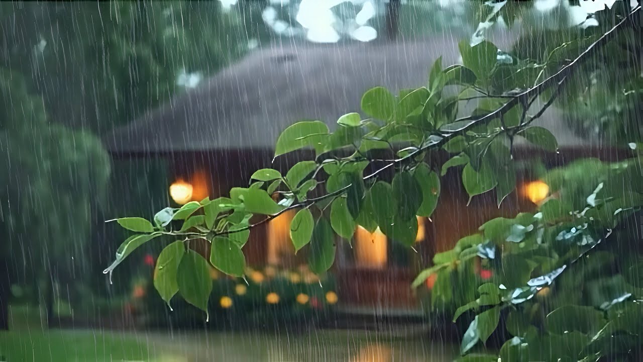 Peaceful Rainfall on Leaves with White Noise | Looping Sleep Ambience, Helps End Insomnia