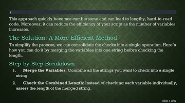 How to Efficiently Check the Length of Multiple Variables in JavaScript