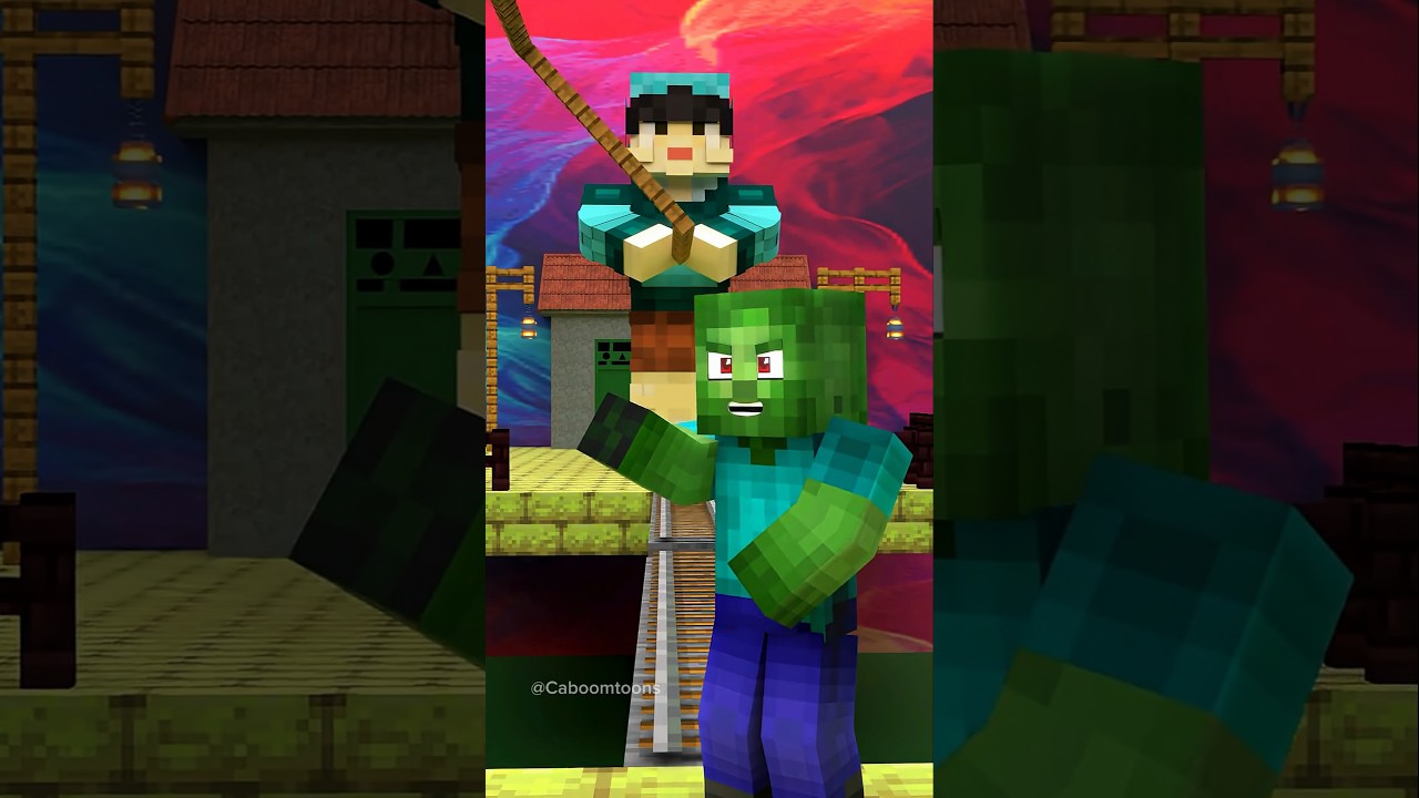 Zombie Vs Steve: Squid Game Rope Bridge Challenge ☠️ ( herobrine animation ) 