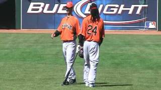 San francisco. 2007. mlb all star workout. the best of nl and al doing
what they do best............play some baseball