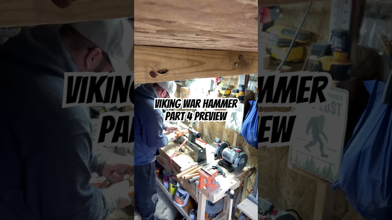 Viking war hammer part 4 preview #woodworking #diy #tools #comedy #viking #warhammer #woodentoys