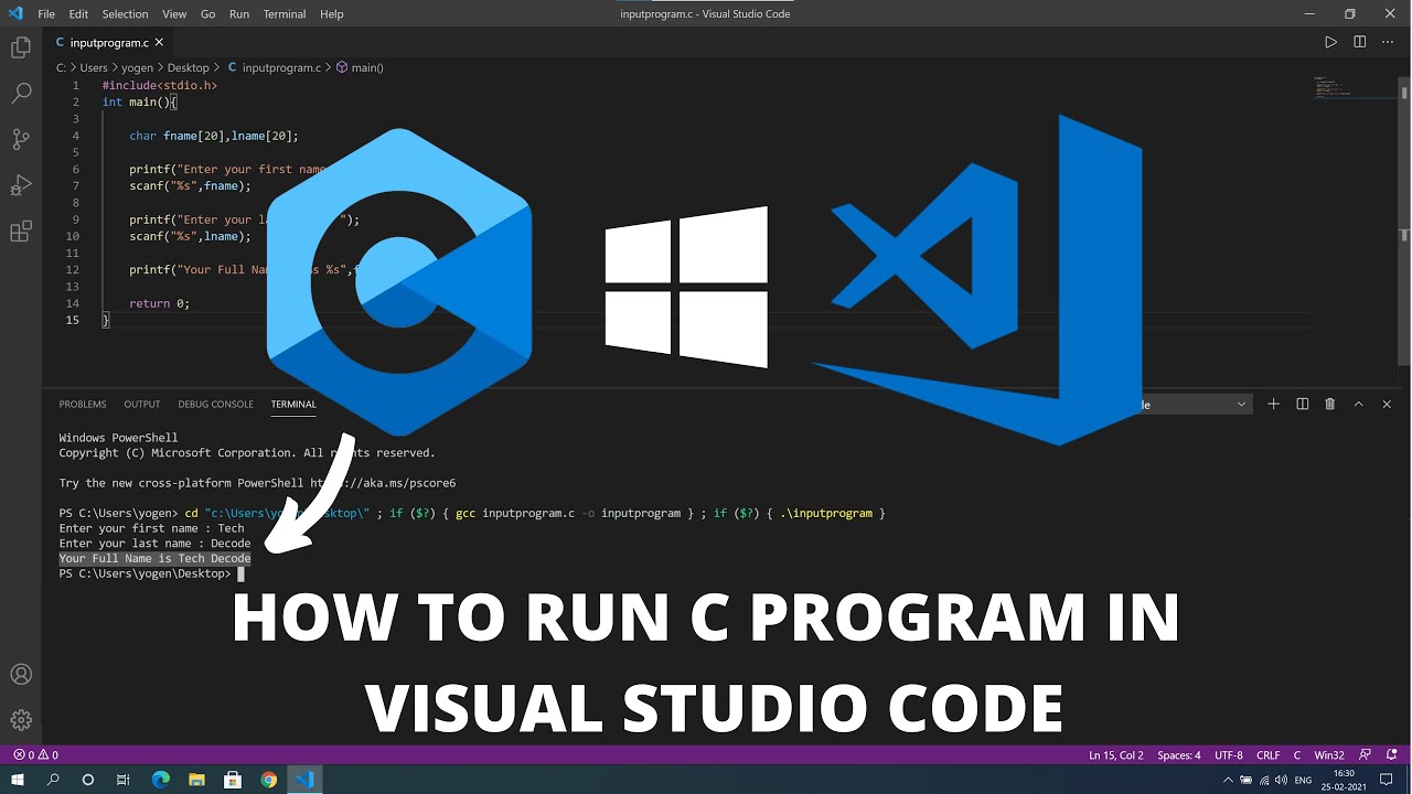 how to run c program in visual studio code mac