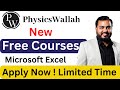 Physics wallah new course  microsoft excel free course  business analyst and data scientist course