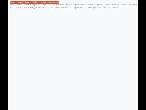 Error: open /dev/ttyUSB0: permission denied