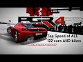 PGR 4 Top Speed of ALL 122 cars AND bikes tested No DLCs (Project Gotham Racing 4 Xbox 360)