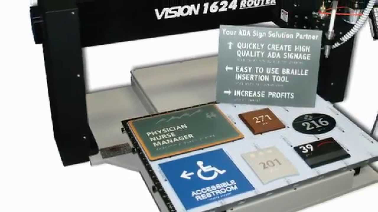 1624R CNC Router making an ADA Braille Sign YouTube