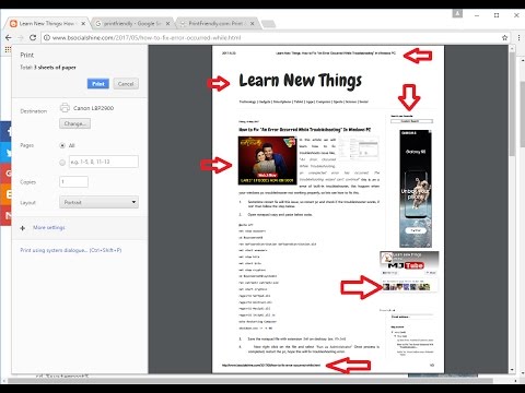 How to Print Webpages without Header Footer Links & other Unwanted - YouTube