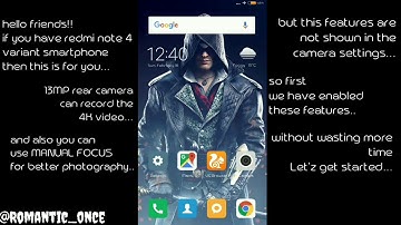 enable 4K video recording। manual focus । redmi smartphone